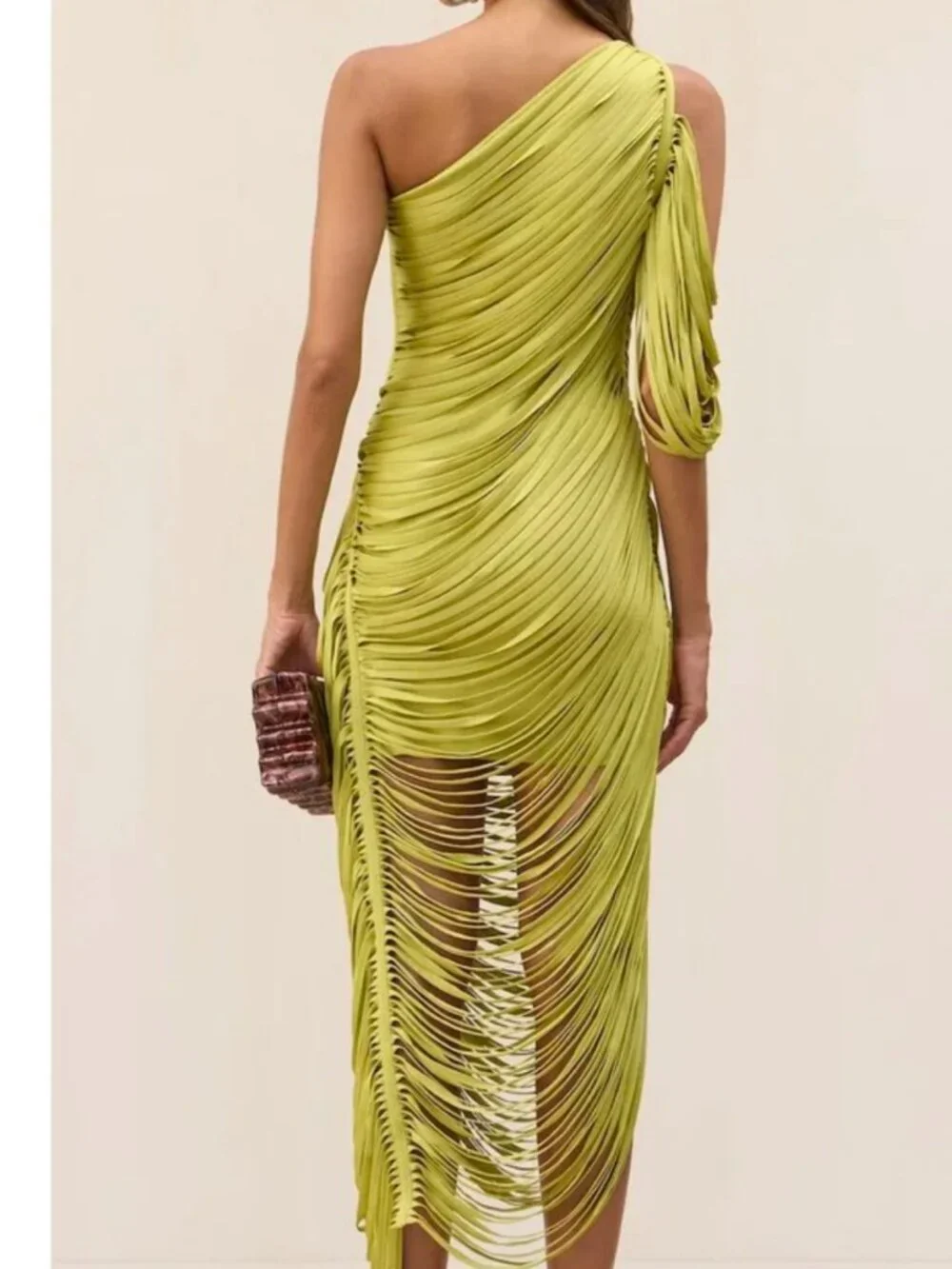 CULT GAIA Women's Sona One-Shoulder Draped Fringe Dress Size S NEW - Picture 15 of 16
